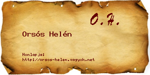 Orsós Helén névjegykártya